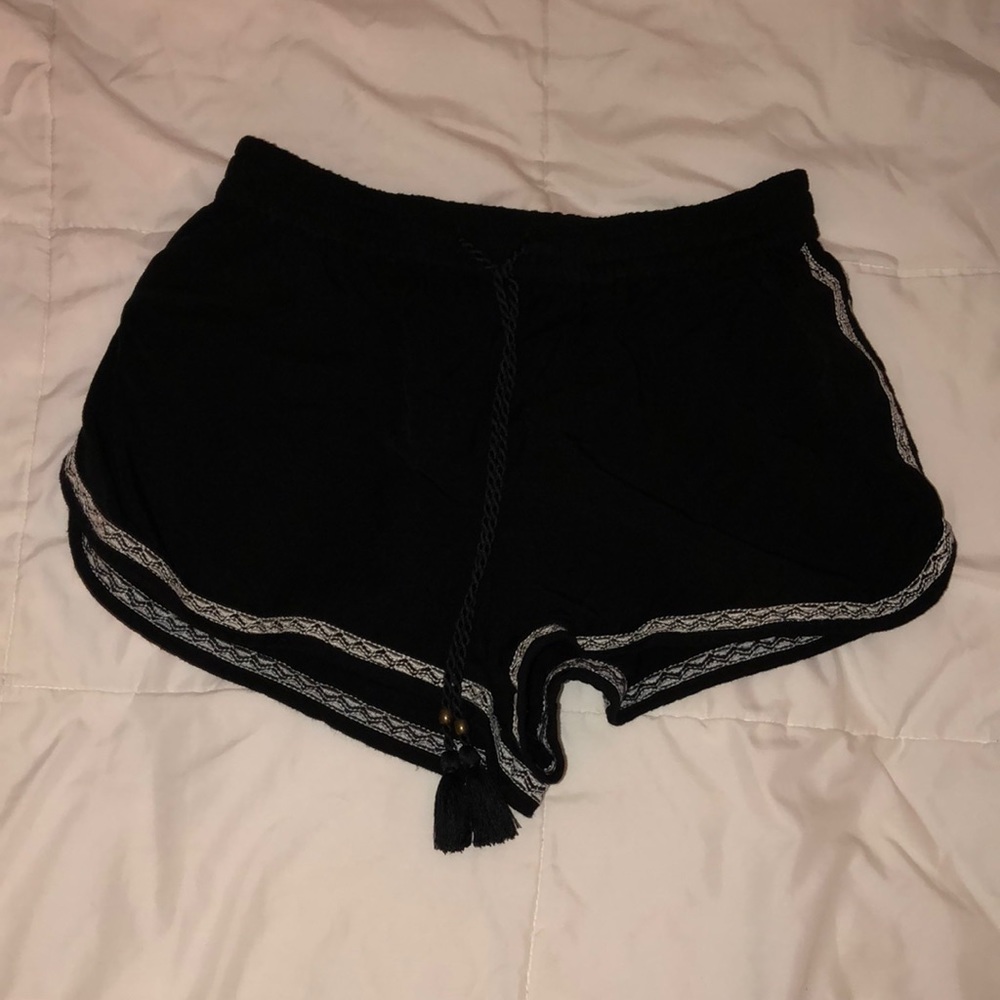 Black shorts with pattern